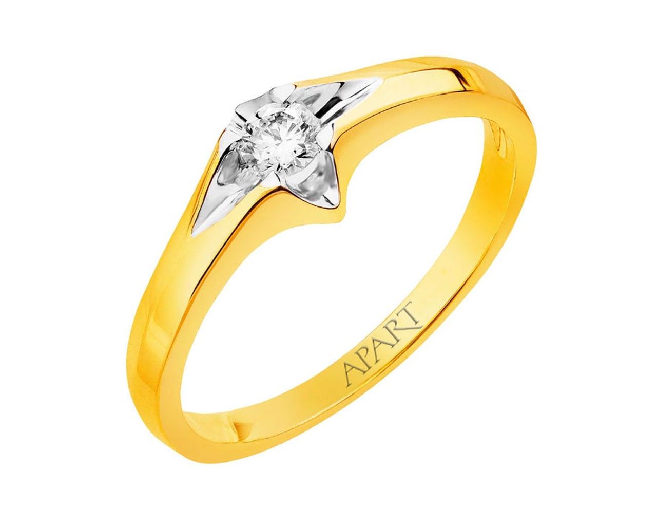 14K Geelgouden Ring met Diamant