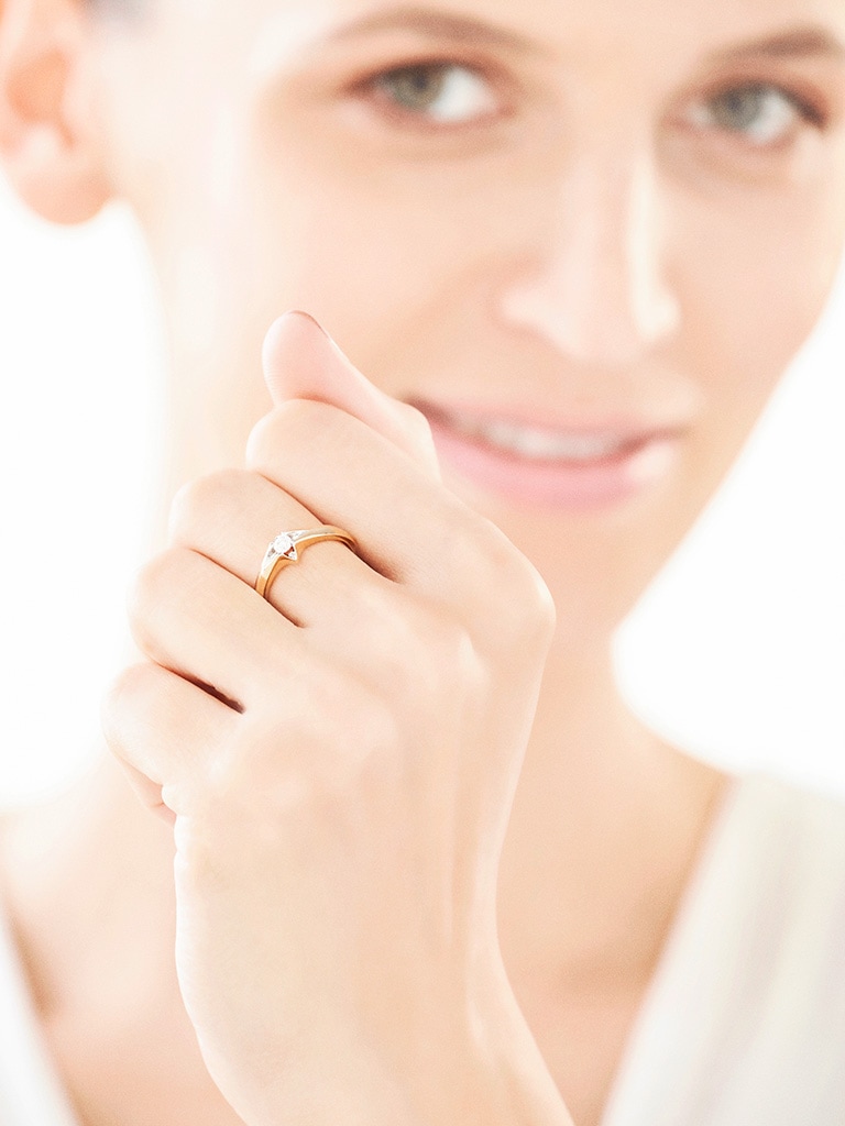 14K Geelgouden Ring met Diamant
