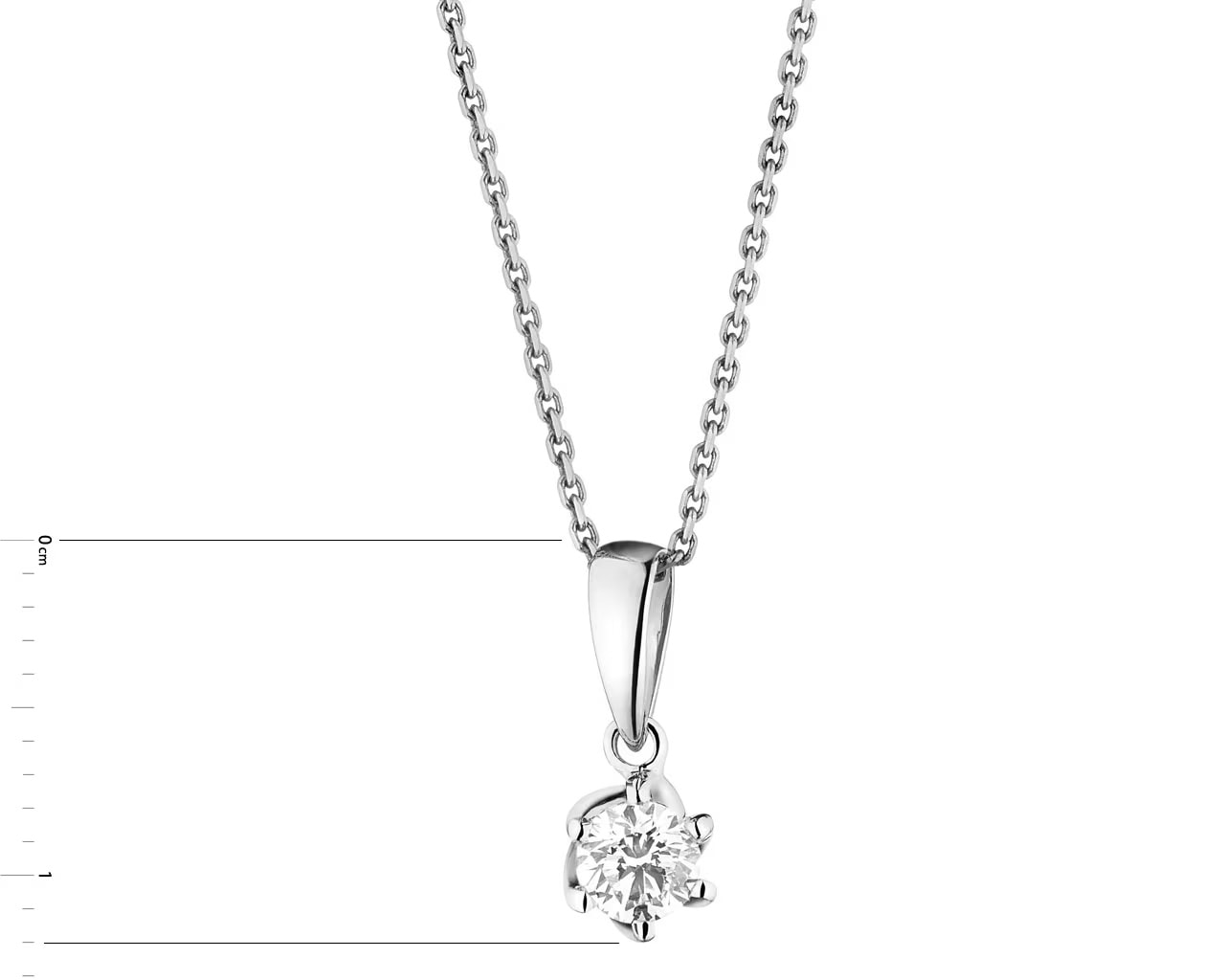 14K Witgoud Pendel met Diamant - 0,19 ct