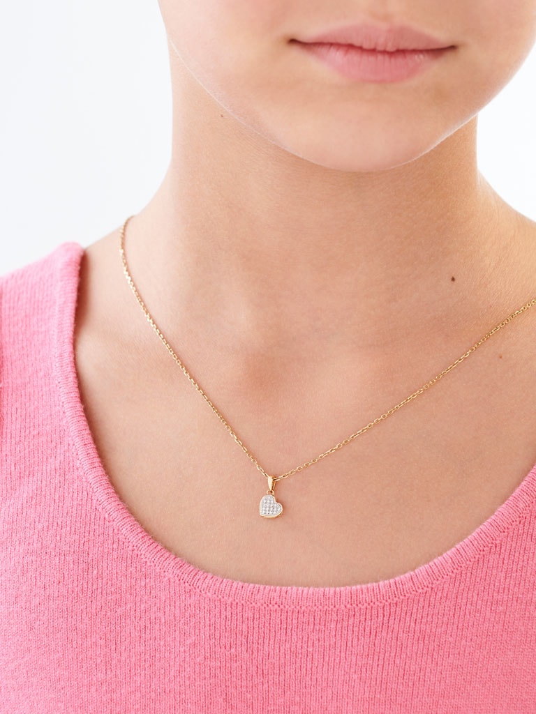 14K Geelgouden Hangslot met Diamanten