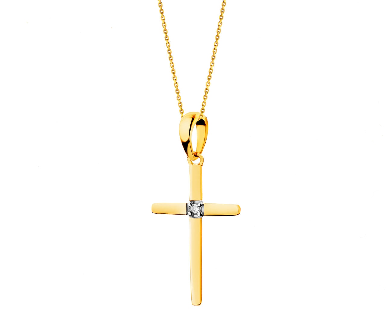 9 K Geelgouden Pendel met Diamant