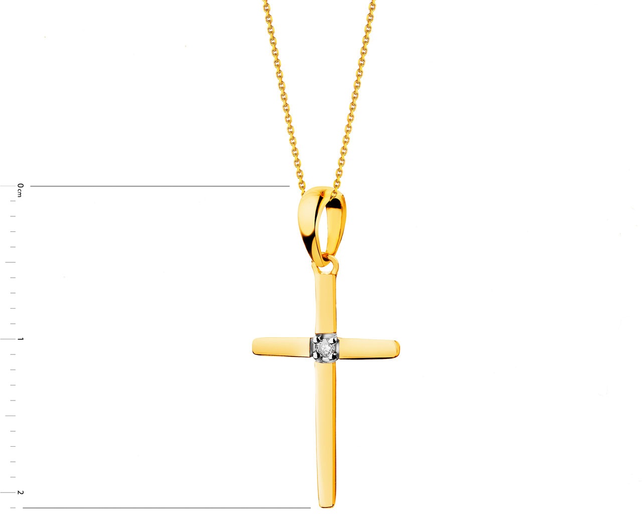 9 K Geelgouden Pendel met Diamant