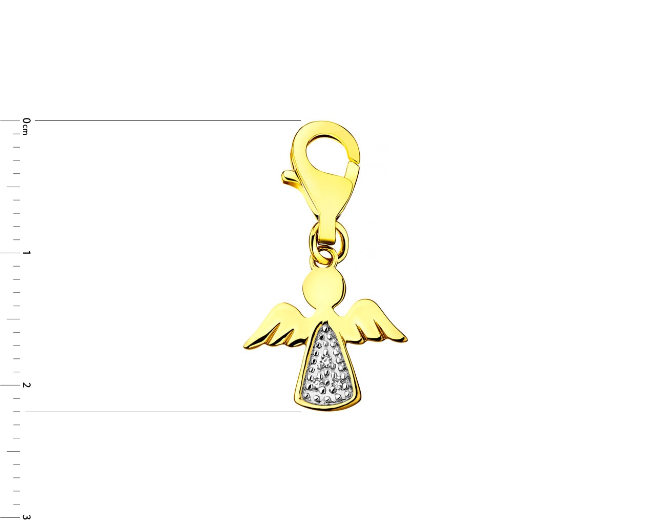 9 K Geelgoud Pendel met Diamanten