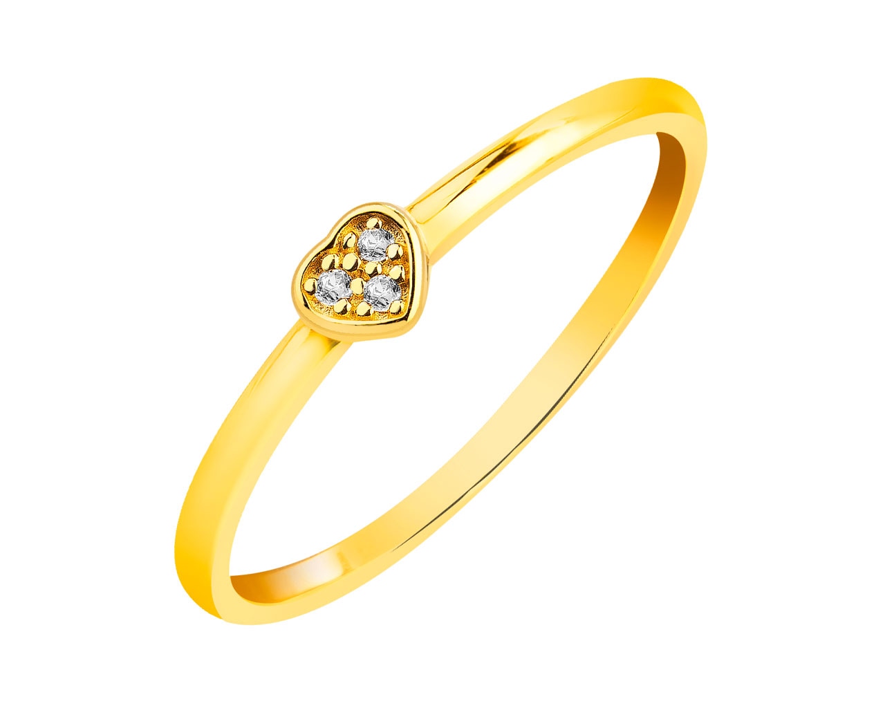 14K Geelgouden Ring met Cubic Zirconia
