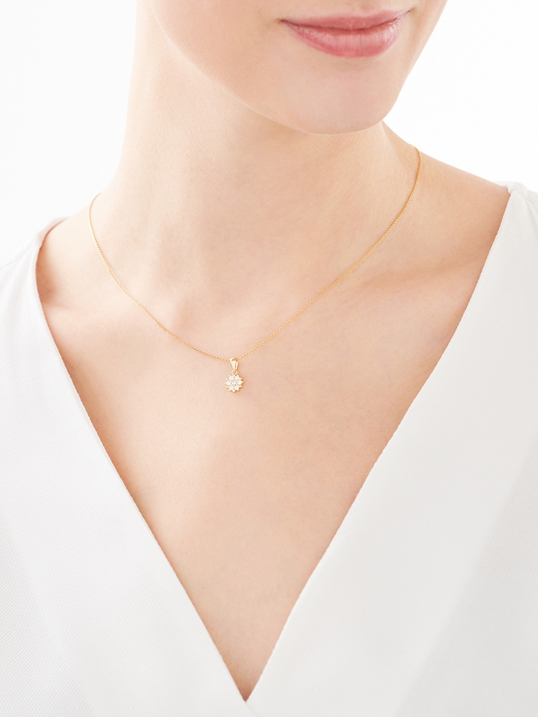Elegant Goud Pendel met Cubic Zirconia