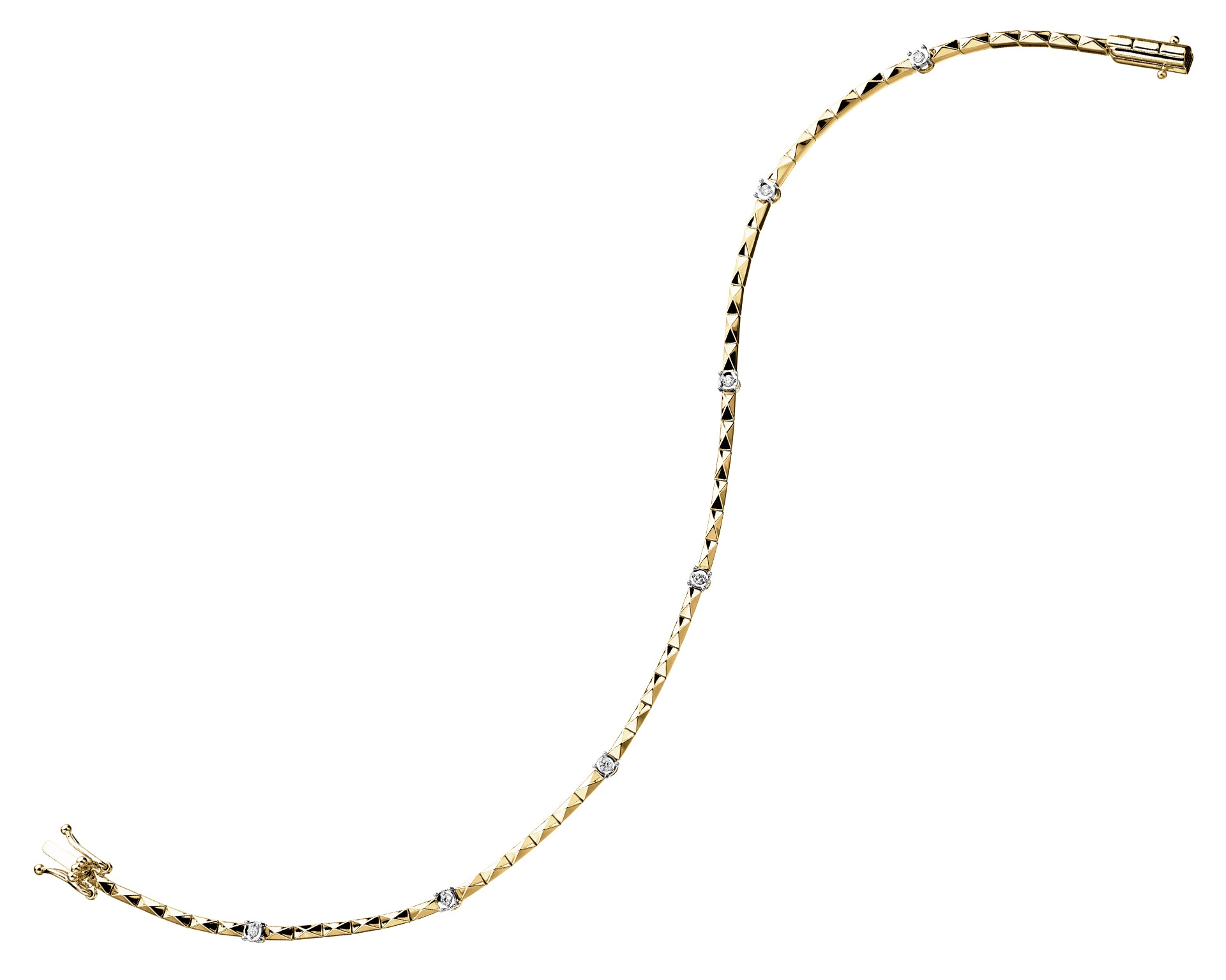 14 K Geelgouden Armband met Diamanten