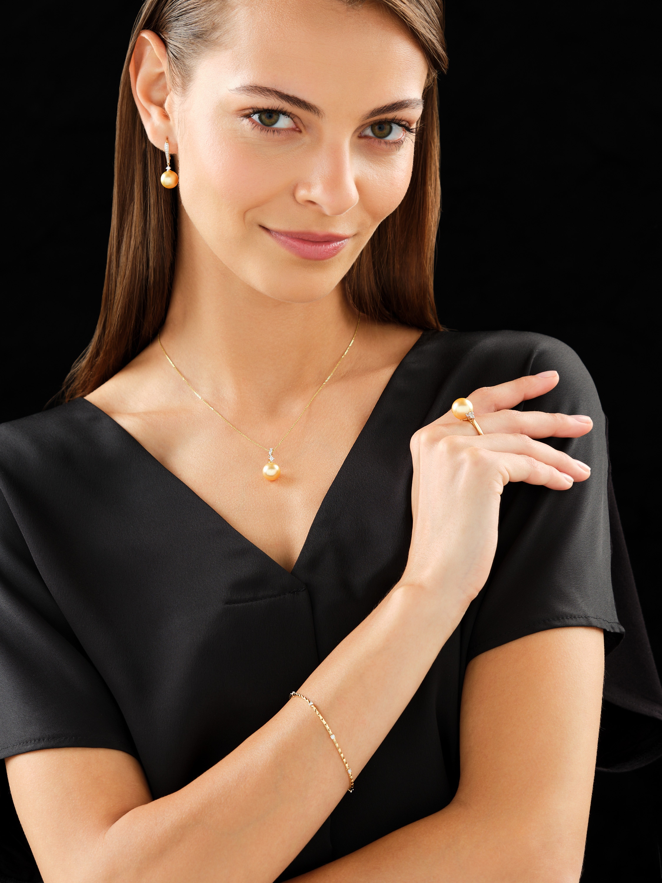 14 K Geelgouden Armband met Diamanten