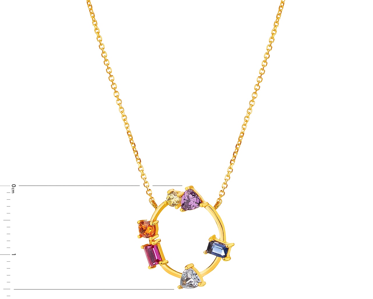 Verleidelijke Geelgouden Necklace met Kristal Hangers