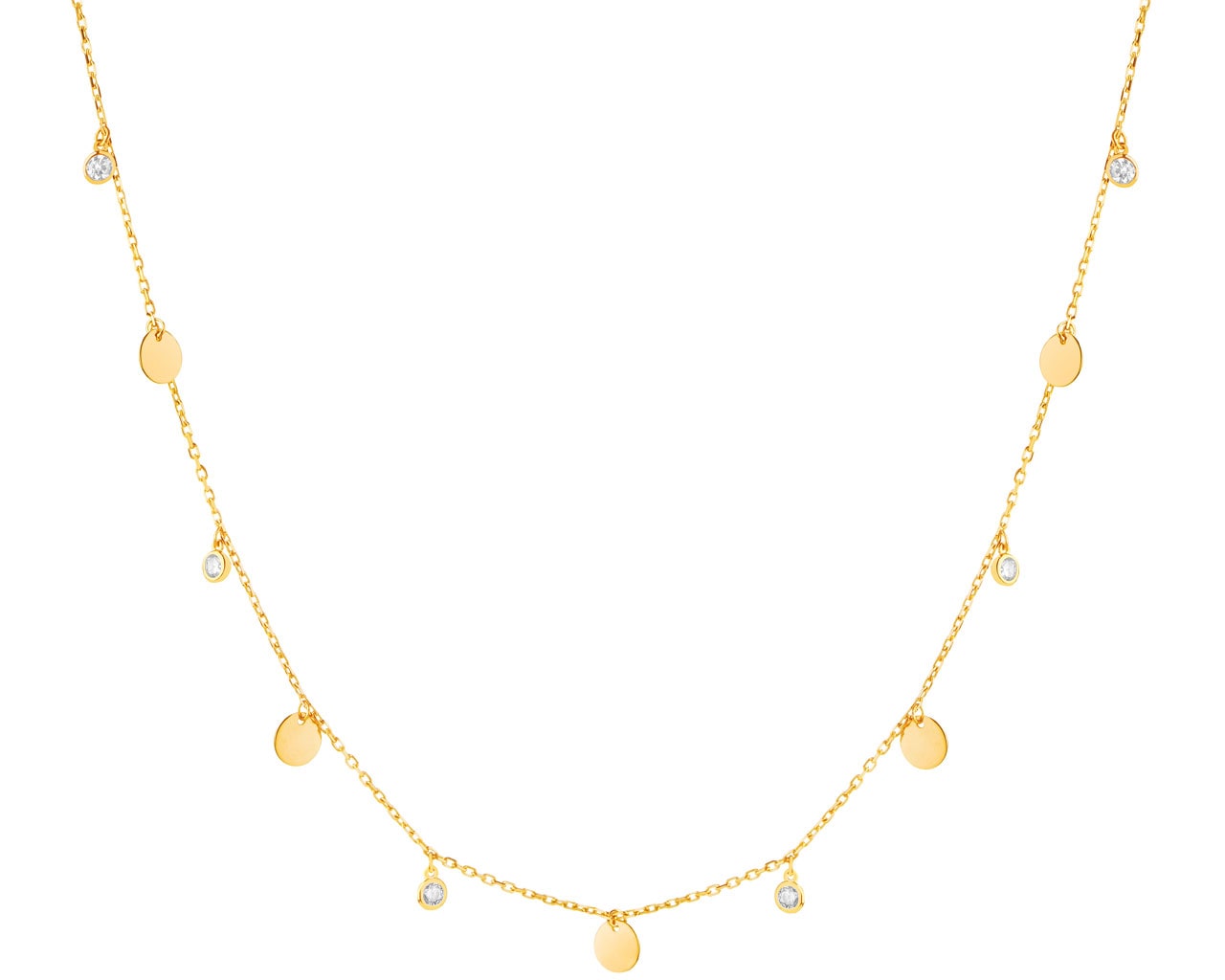 9 K Geelgoud Necklace met Cubic Zirconia