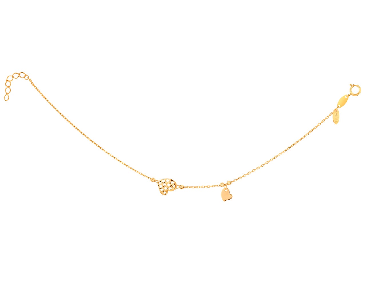 14 K Geelgoud Armband met Hartvormig Bedel