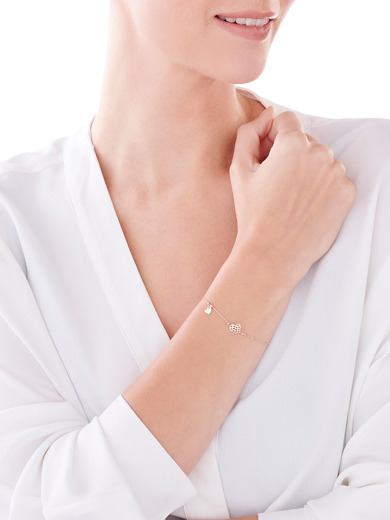 14 K Geelgoud Armband met Hartvormig Bedel