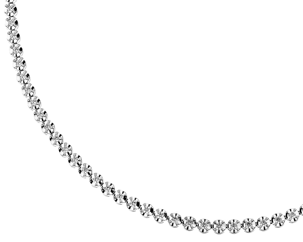 14 K Rhodium-Gepolijste Witte Gold Collar Necklace met Diamanten