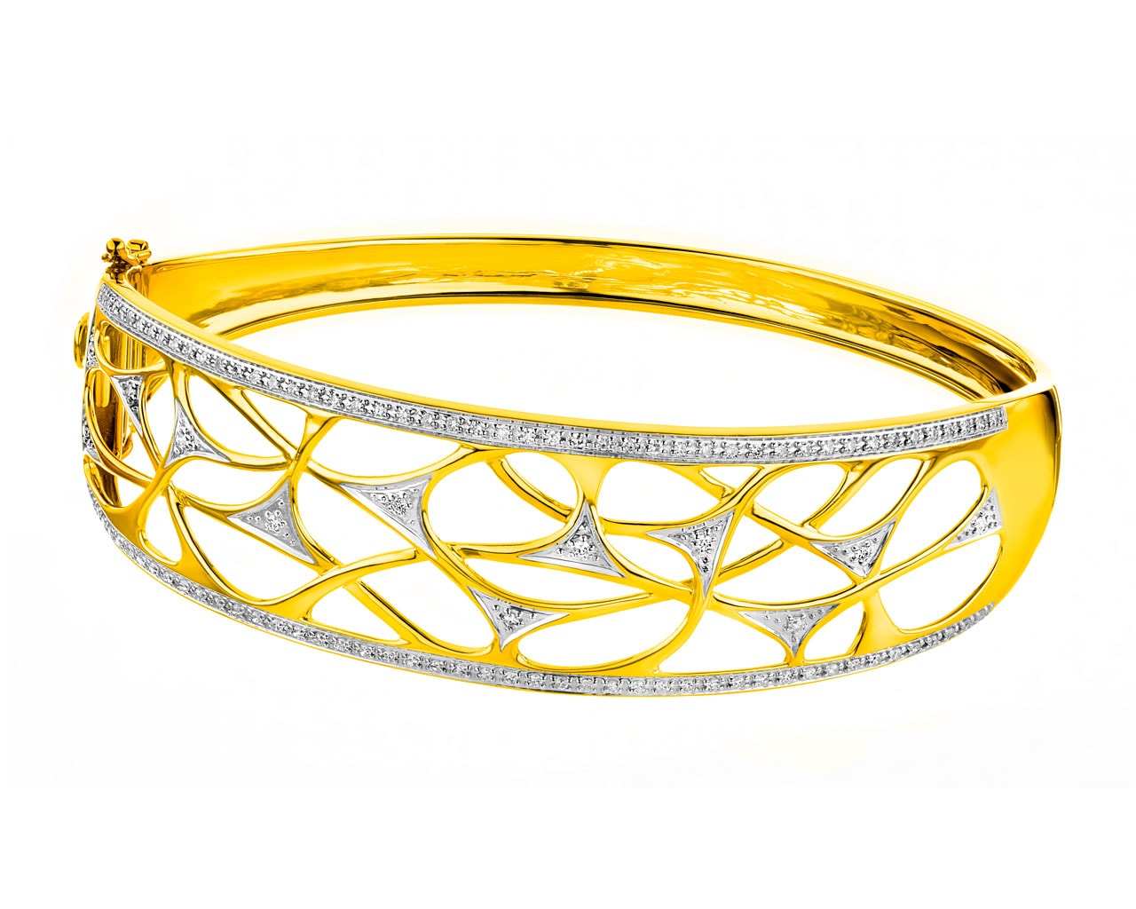 14 K Geelgoud Bracelet met Diamanten