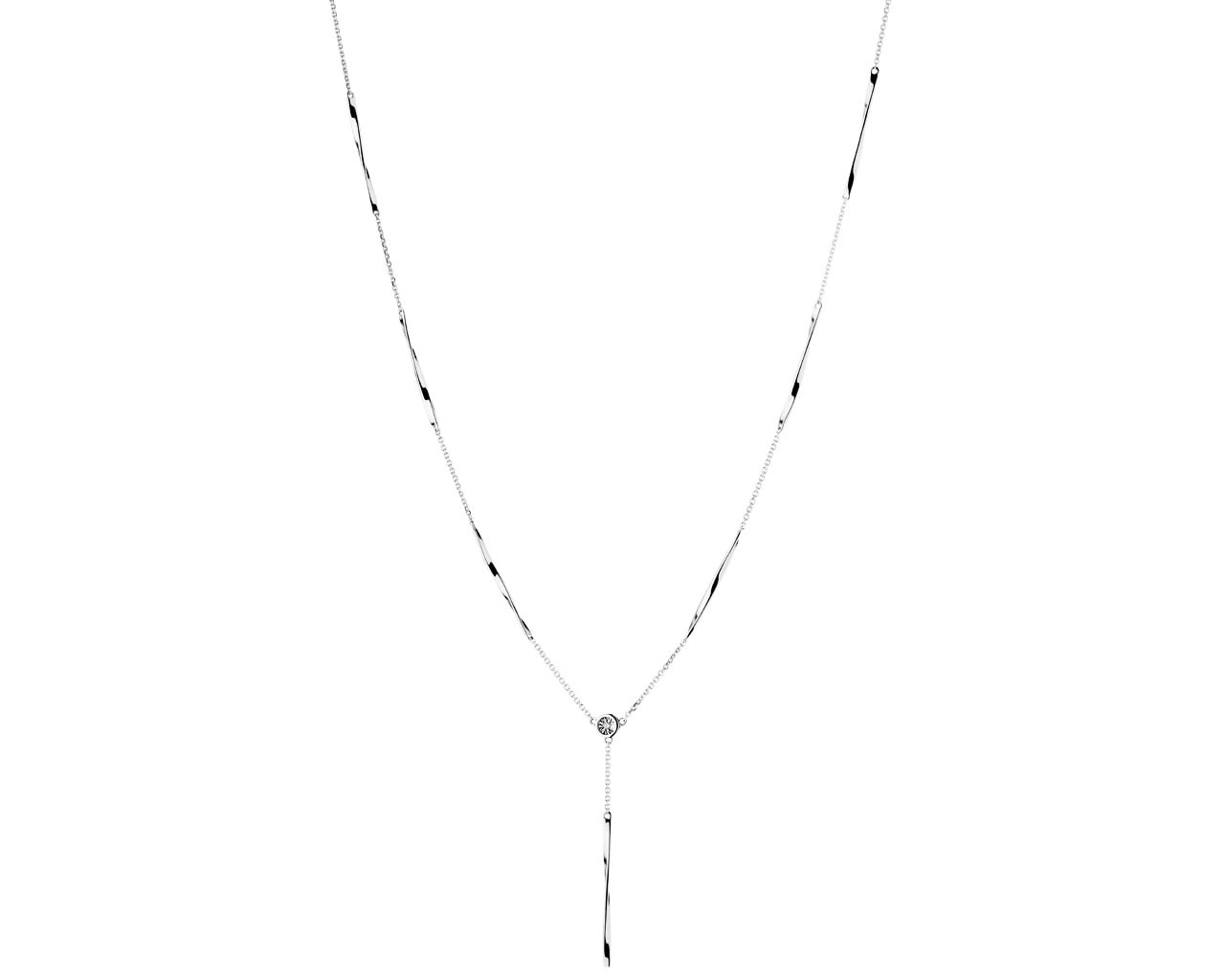 14 K Rhodium-Gevlochten Diamantketting