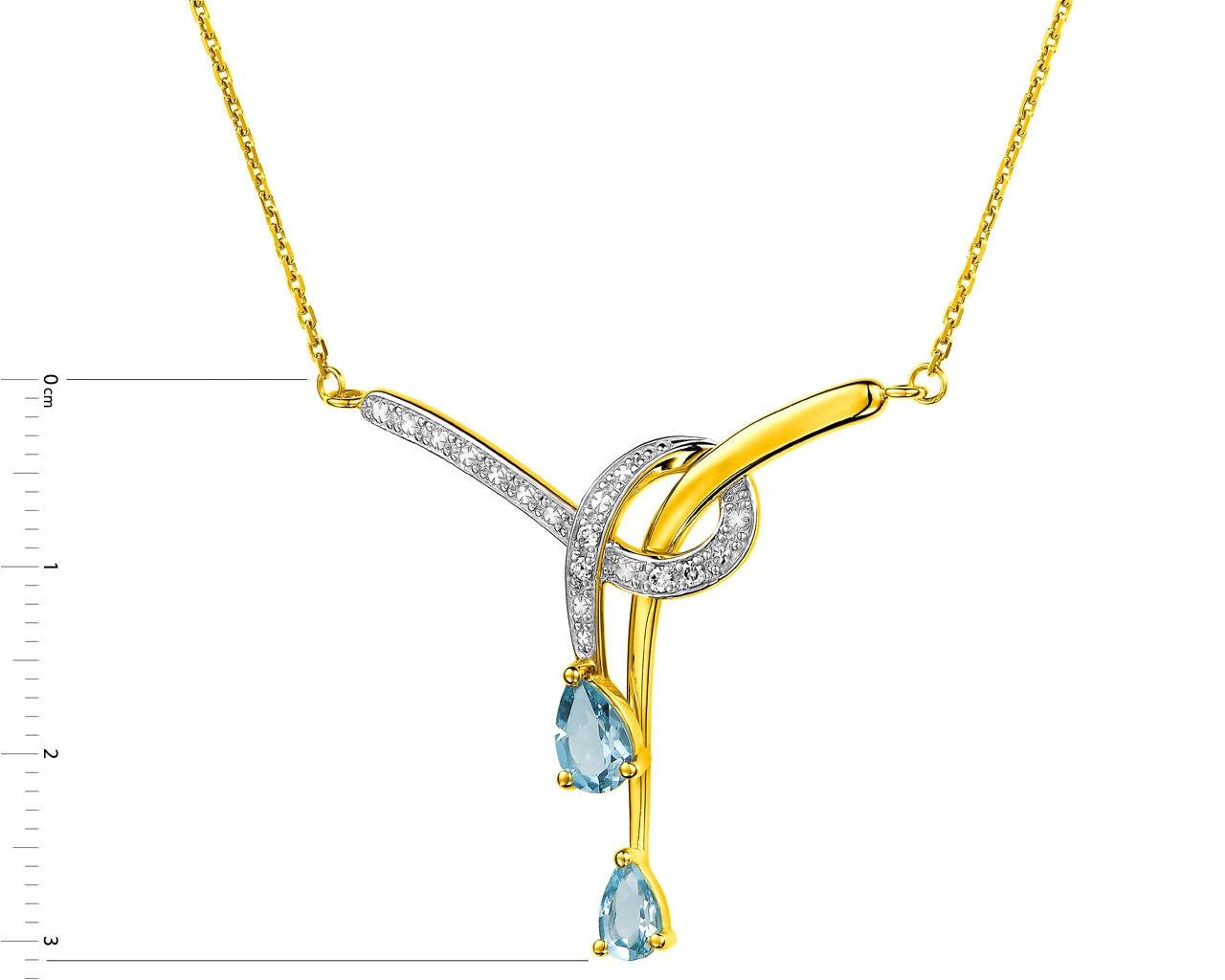 9 K Geelgoud Necklace met Diamanten