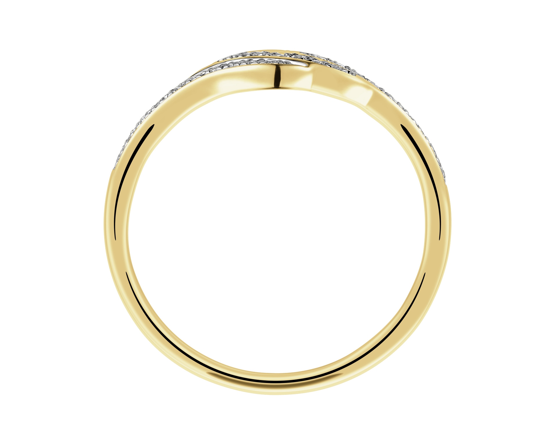 9 K Geelgoud Ring met Diamanten