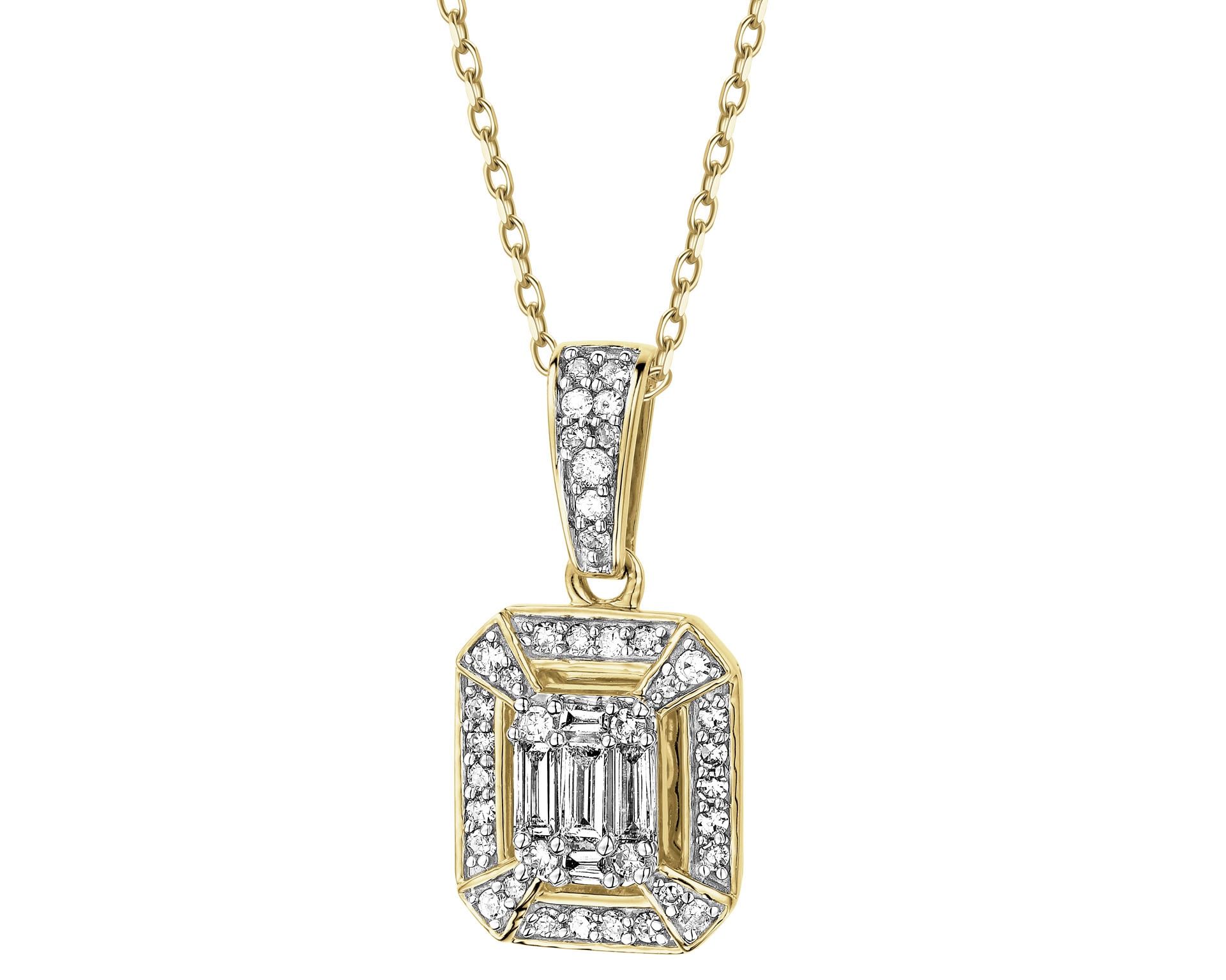 14 K Geelgouden Pendel met Diamanten