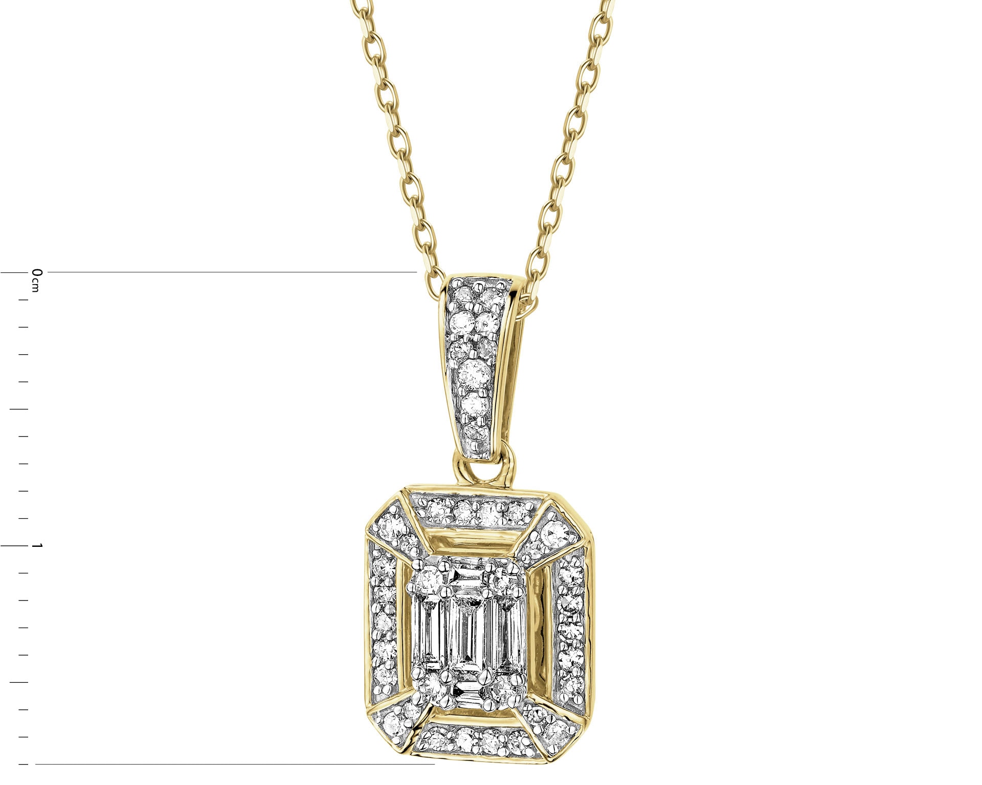 14 K Geelgouden Pendel met Diamanten