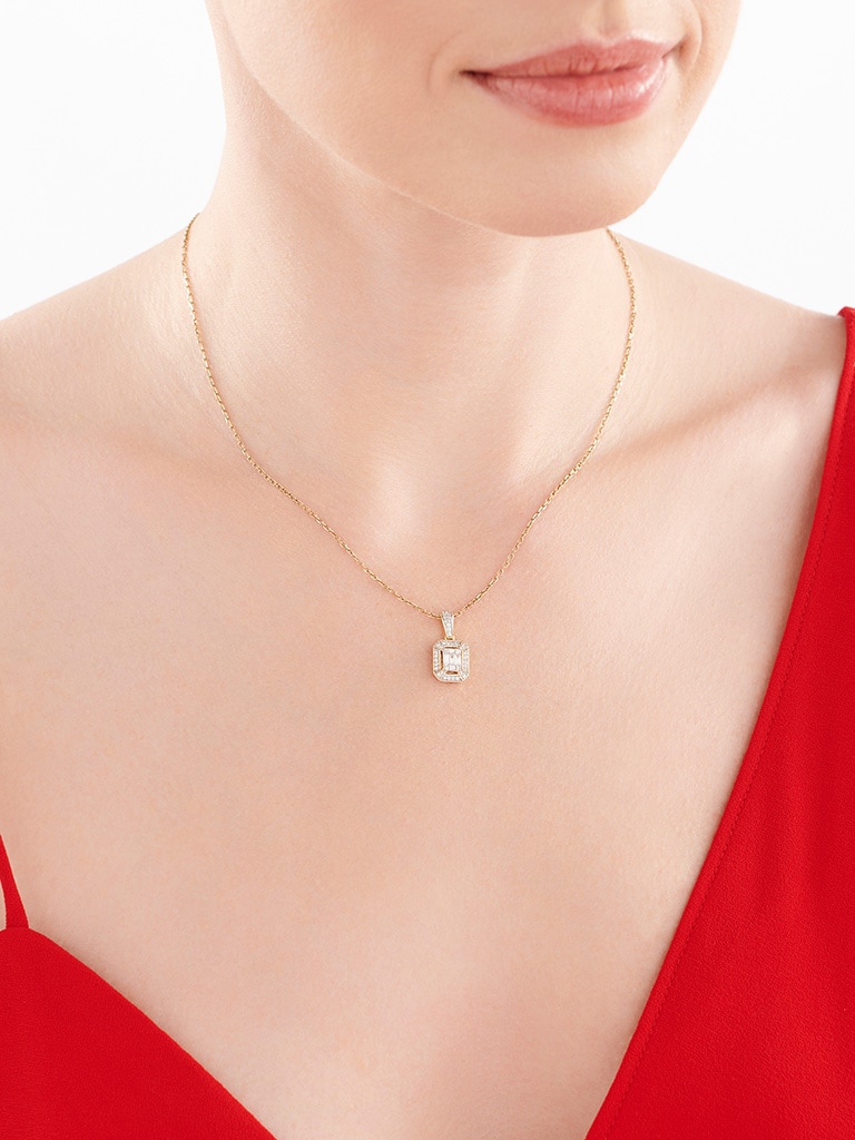 14 K Geelgouden Pendel met Diamanten