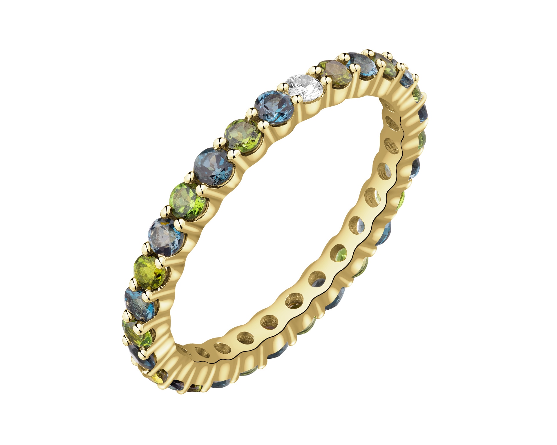 14 K Geelgoud Ring met Diamant