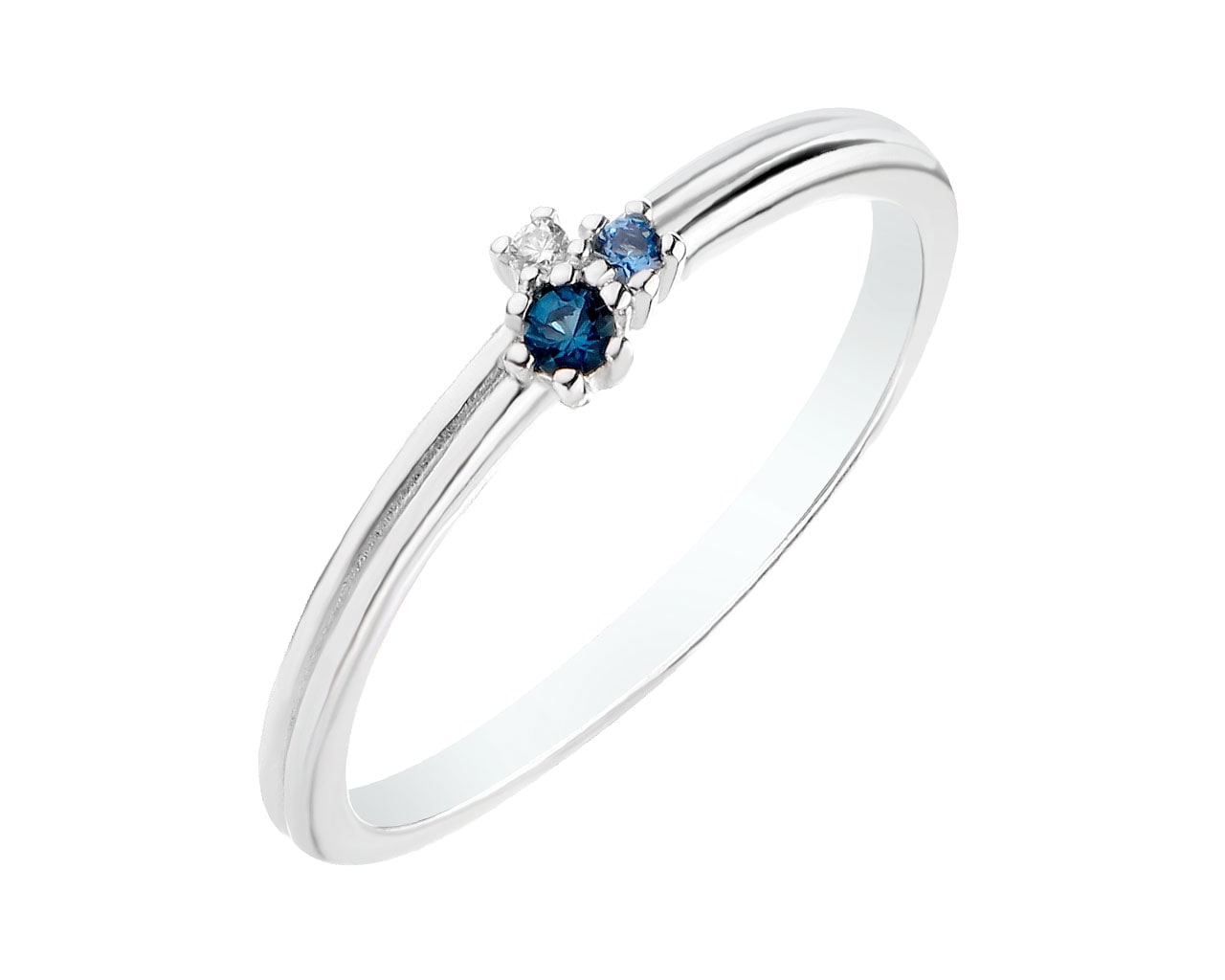 18 K Rhodium-Gepolijste Witte Gouden Ring met Diamant - 2,00 ct