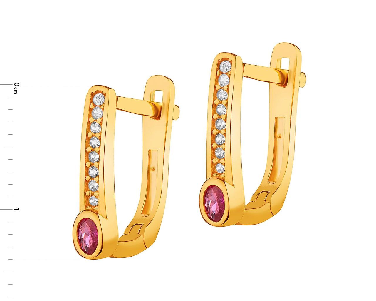 14 K Geelgouden Oorbellen met Cubic Zirconia