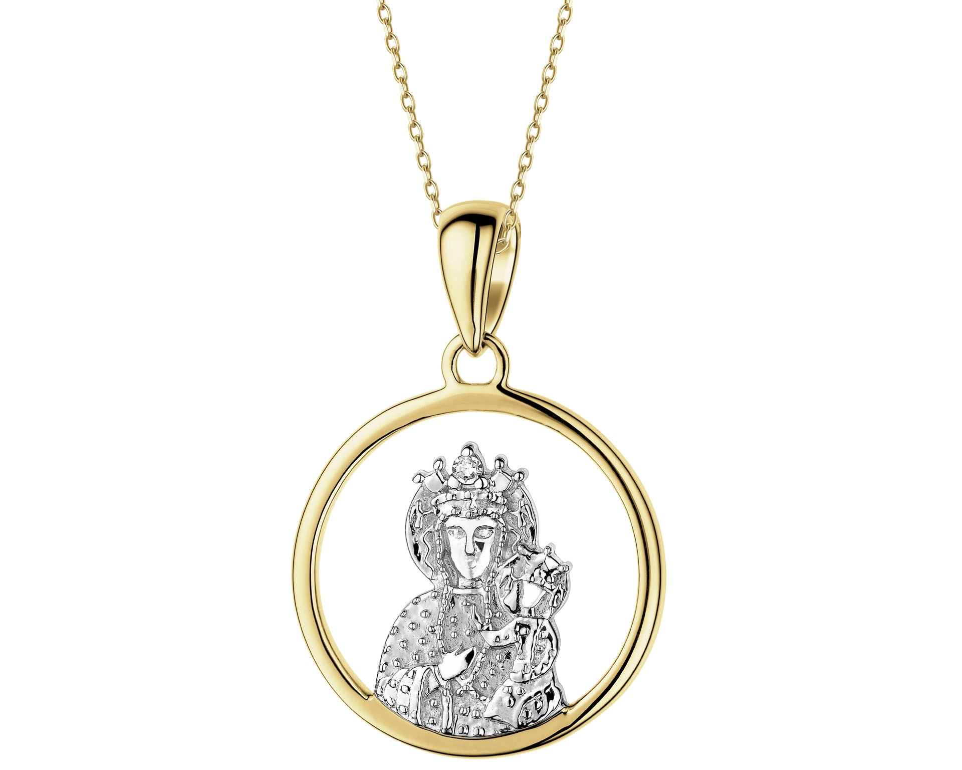 14 K Geelgouden Pendent met Diamant - 0,003 ct