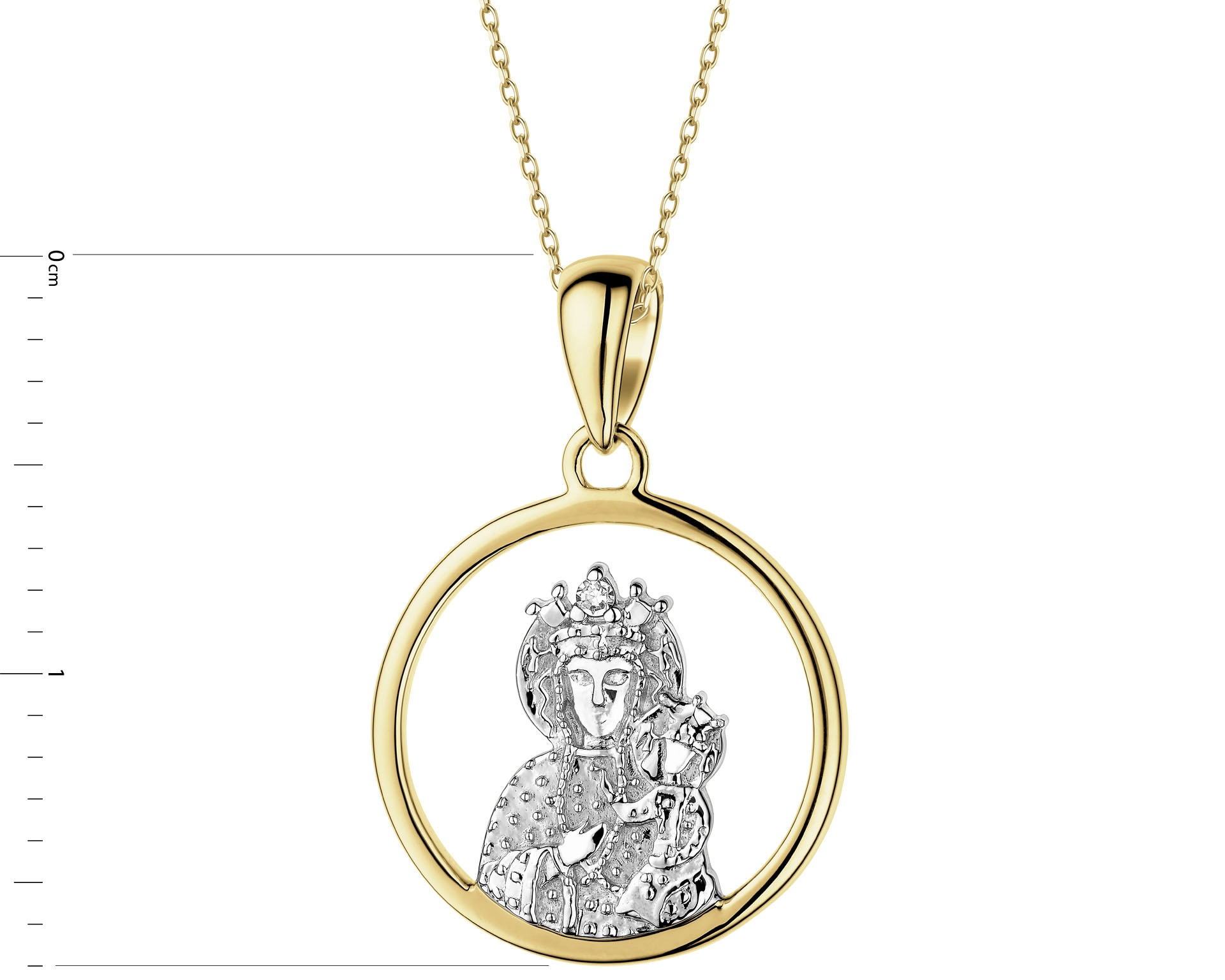 14 K Geelgouden Pendent met Diamant - 0,003 ct