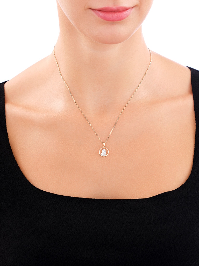 14 K Geelgouden Pendent met Diamant - 0,003 ct