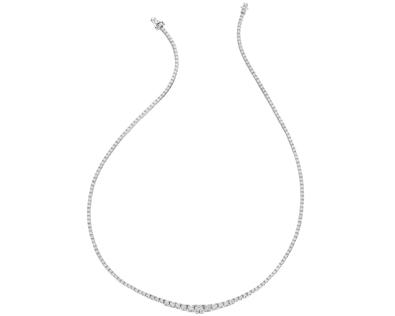 18 Karat Rhodium-Gepolijste Witgouden Necklace met Diamanten