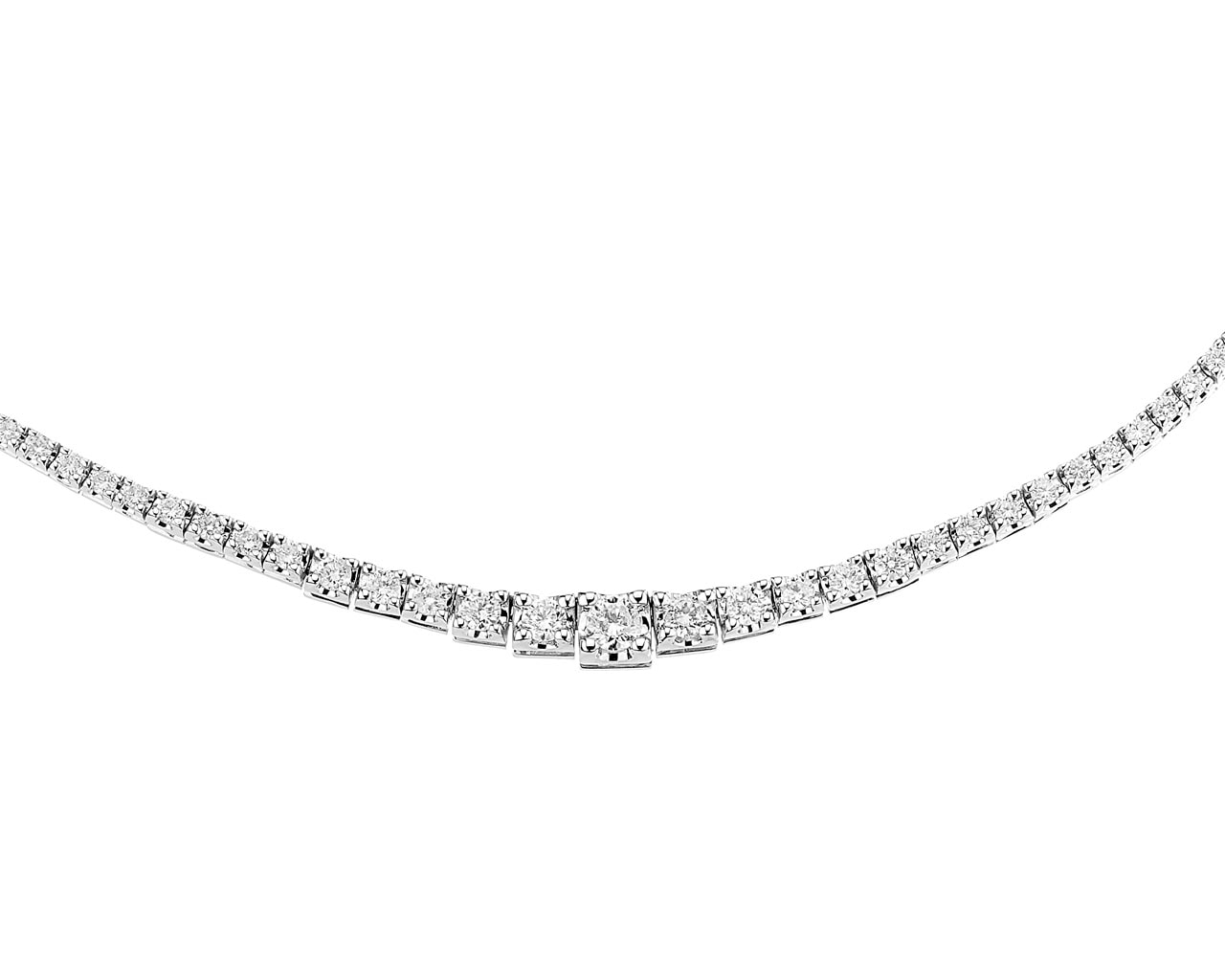 18 Karat Rhodium-Gepolijste Witgouden Necklace met Diamanten