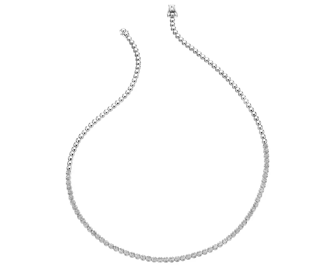 18 Karat Rhodium-Gepolijste Zilveren Necklace met Diamanten - 2,00 ct