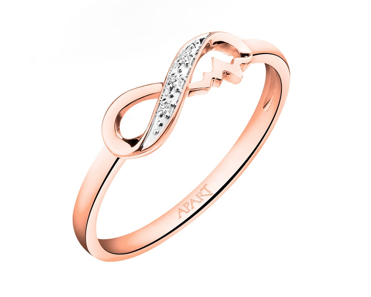 9 K Geelgoud Ring met Diamanten - 0,01 ct - Fijnheid 9 K