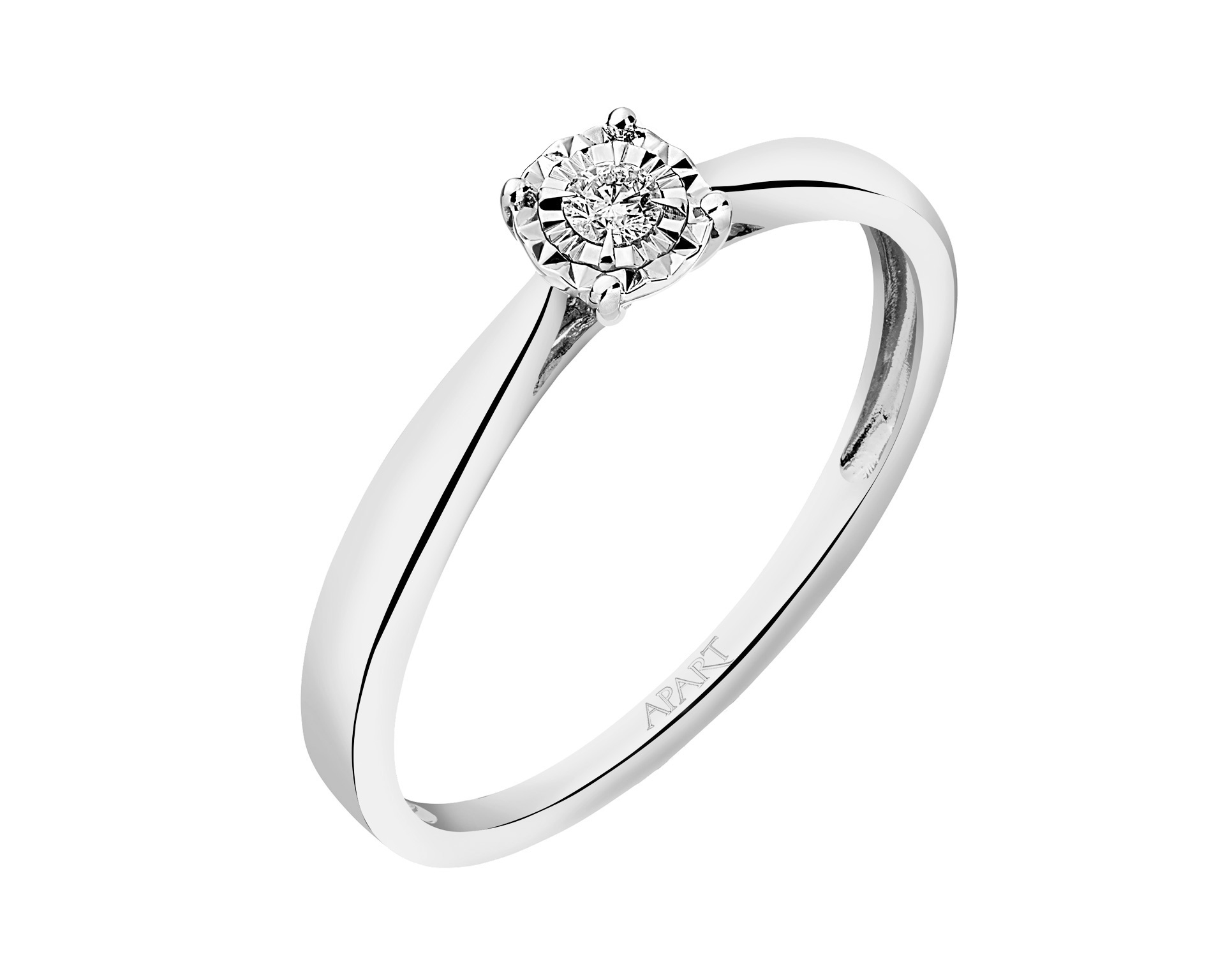 14 K Geelgoud Ring met Diamant