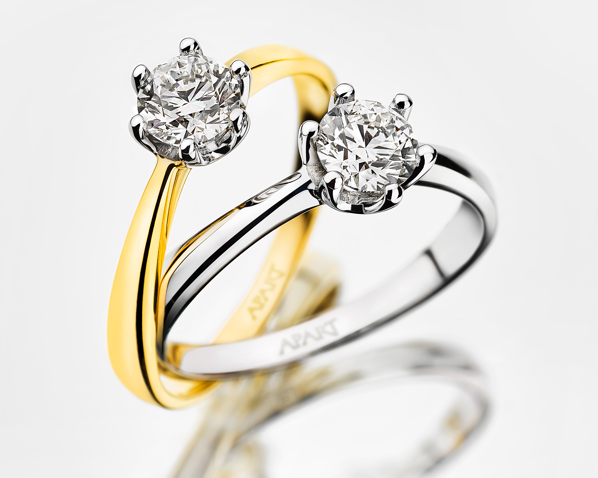 18 Karat Geelgouden Ringen met Diamant