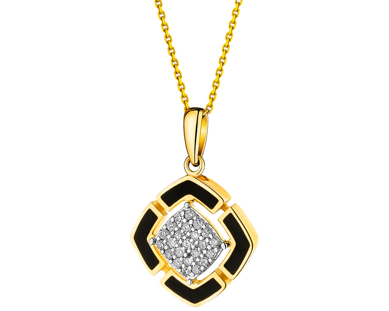 14 K Geelgouden Pendent met Diamant - 0,08 ct
