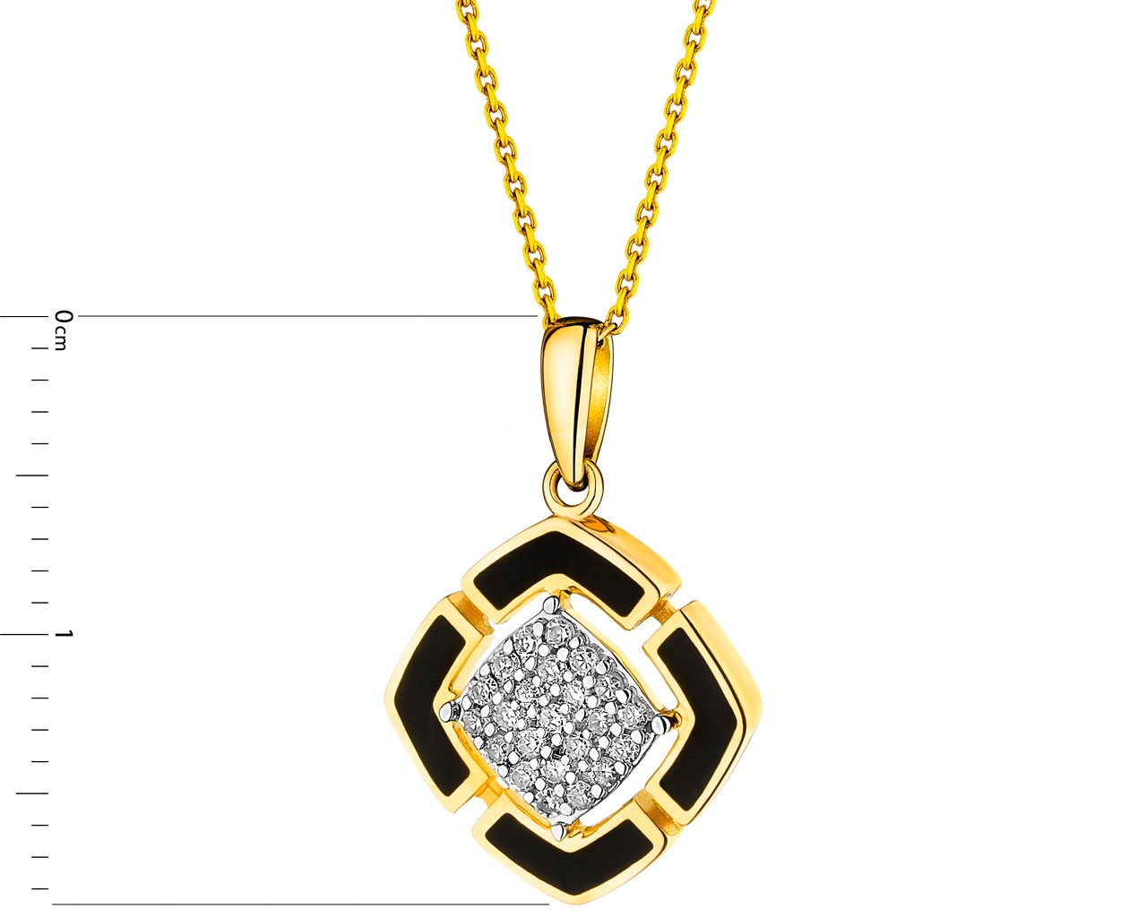 14 K Geelgouden Pendent met Diamant - 0,08 ct