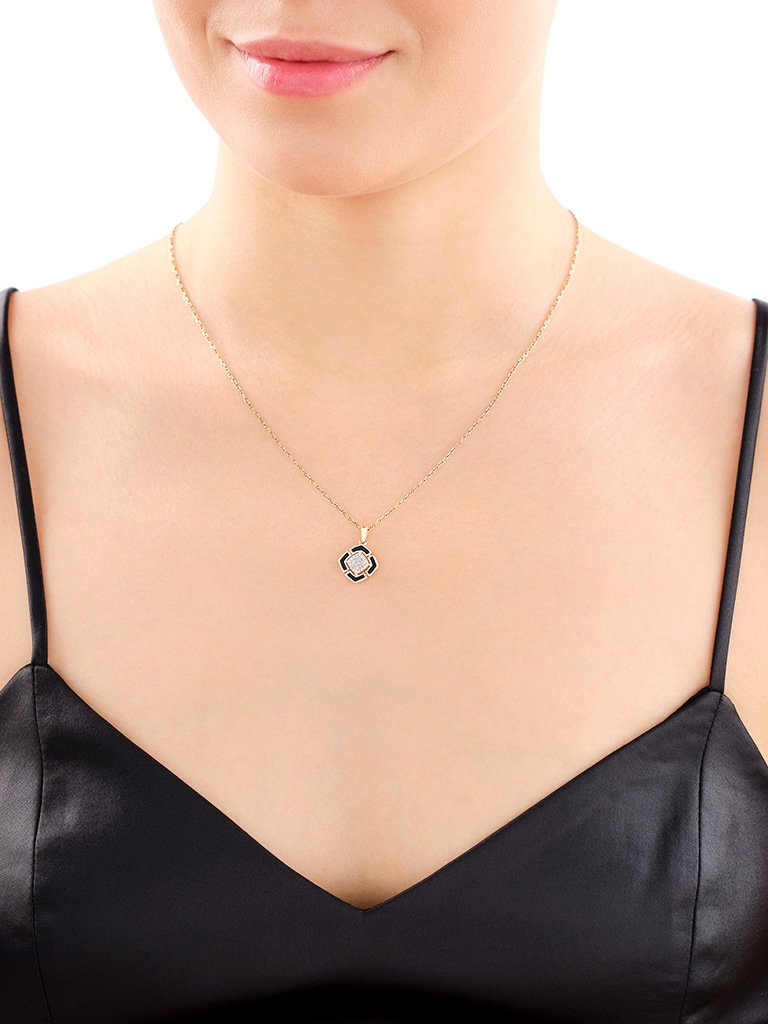 14 K Geelgouden Pendent met Diamant - 0,08 ct