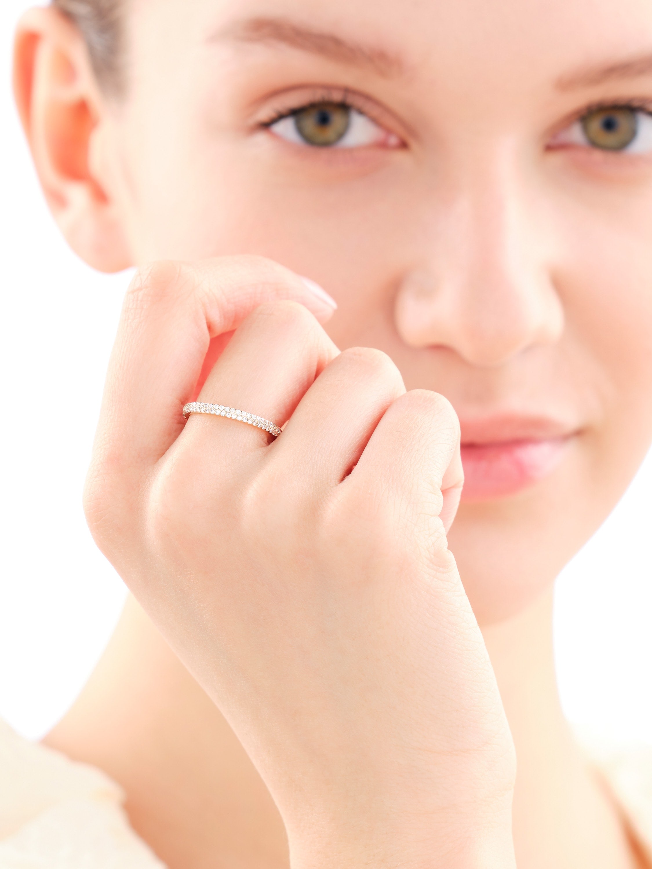 Eeuwige Ringen van Geelgoud met Cubic Zirconia