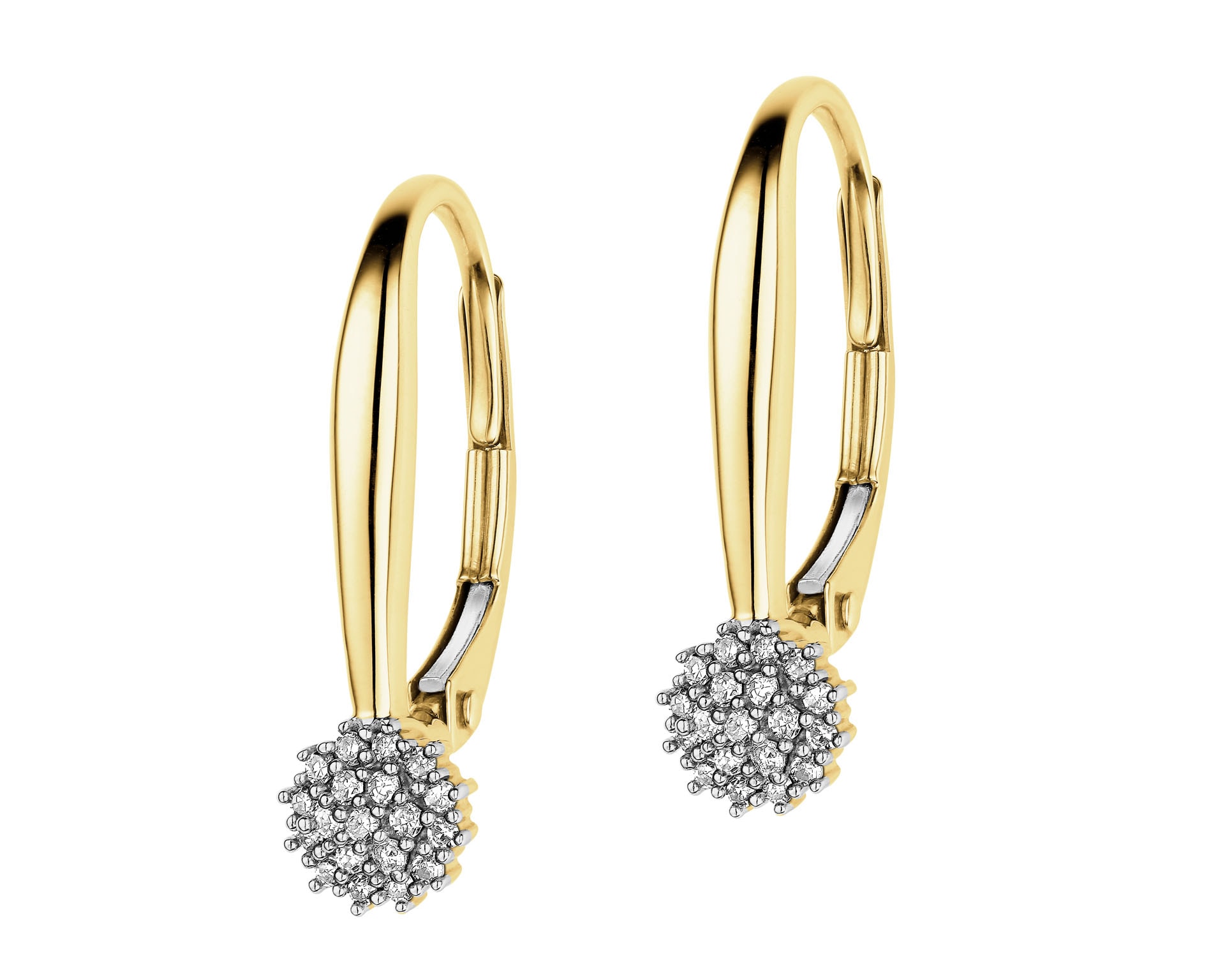 14 K Geelgouden Oorringen met Diamanten