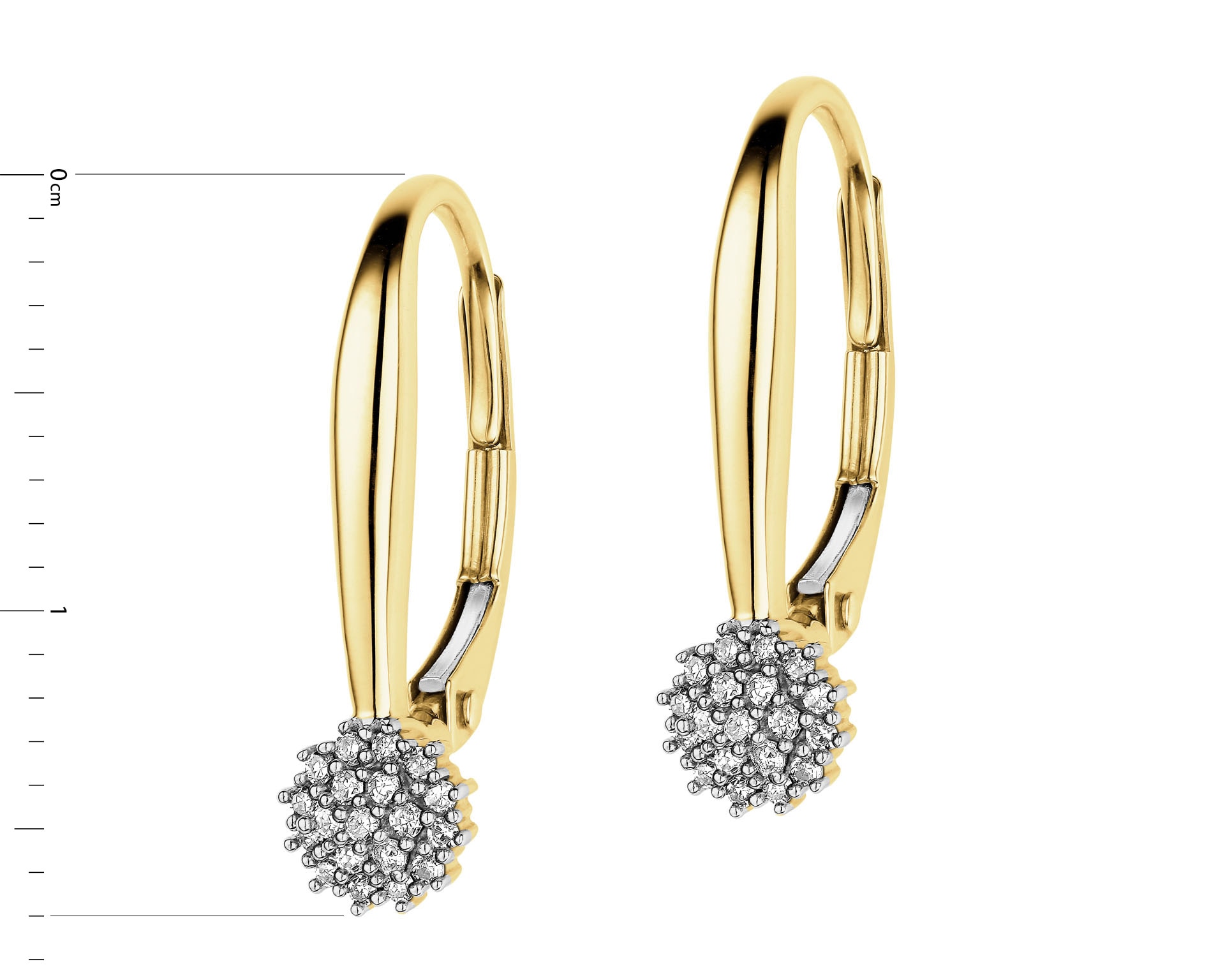 14 K Geelgouden Oorringen met Diamanten