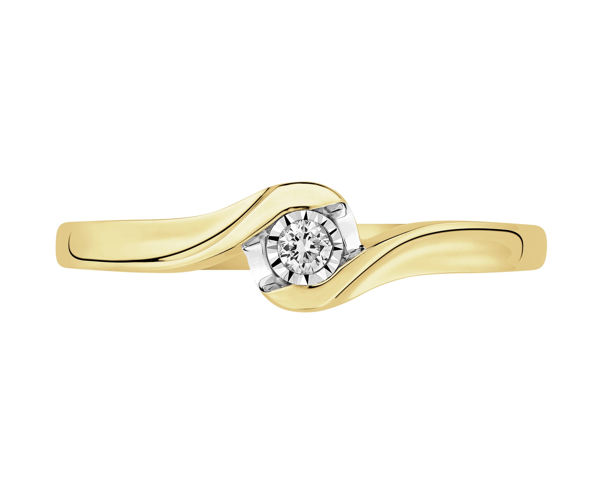 Elegant 585 Geelgoudring met Diamant