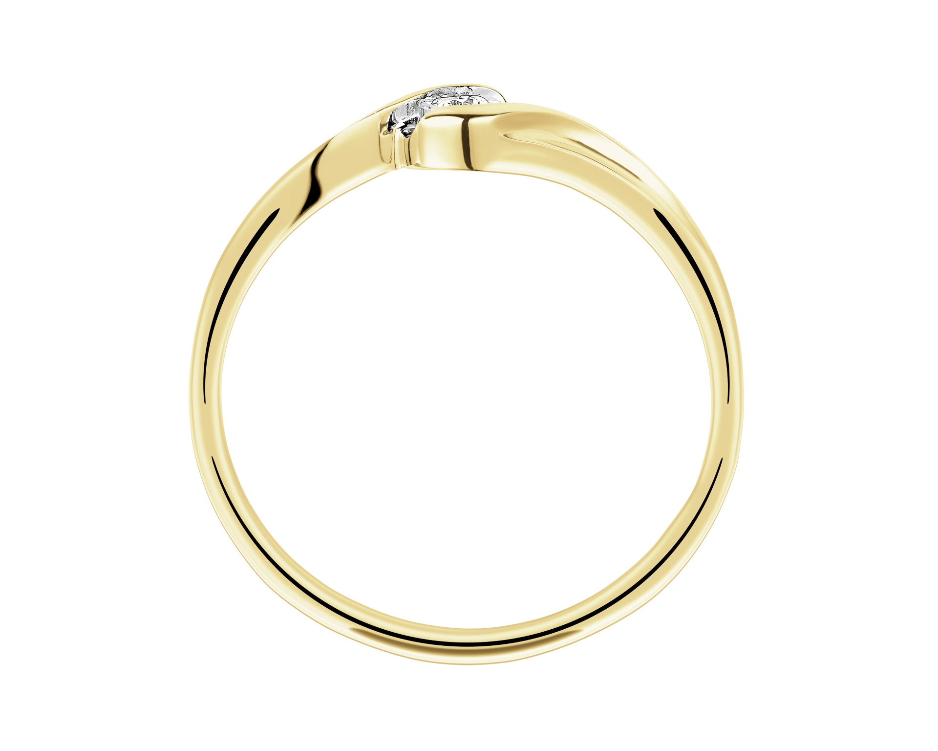 Elegant 585 Geelgoudring met Diamant