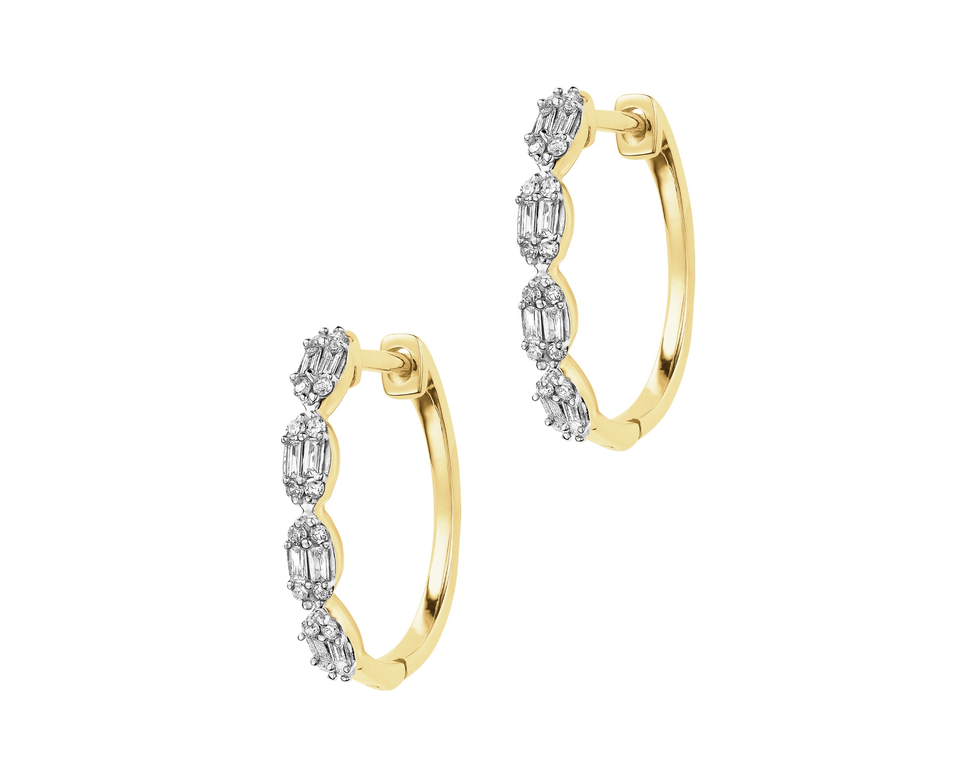 14 K Geelgouden Oorbellen met Diamanten