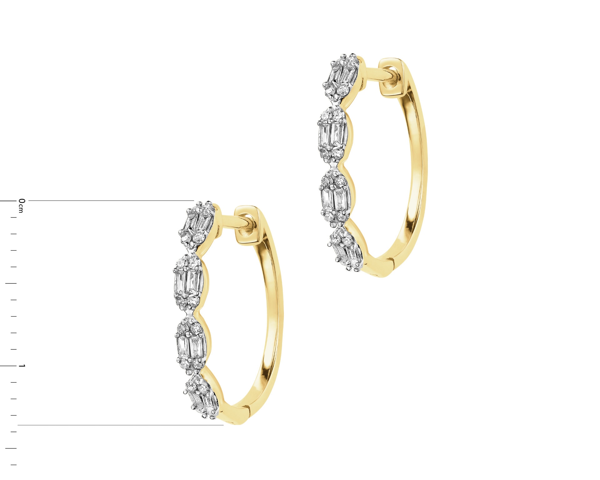 14 K Geelgouden Oorbellen met Diamanten