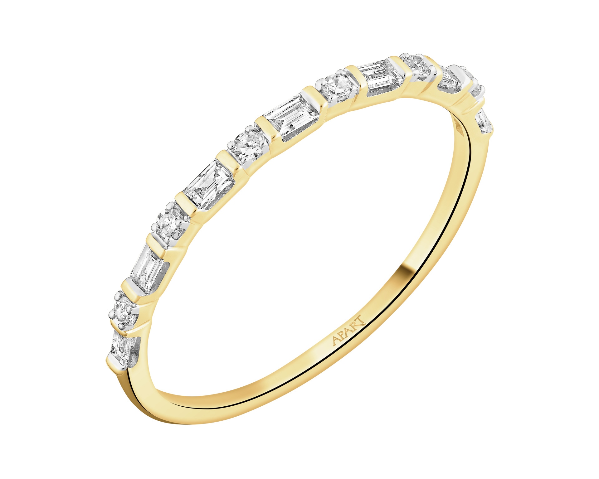 Elegant 14K Geelgoud Ring met Diamant