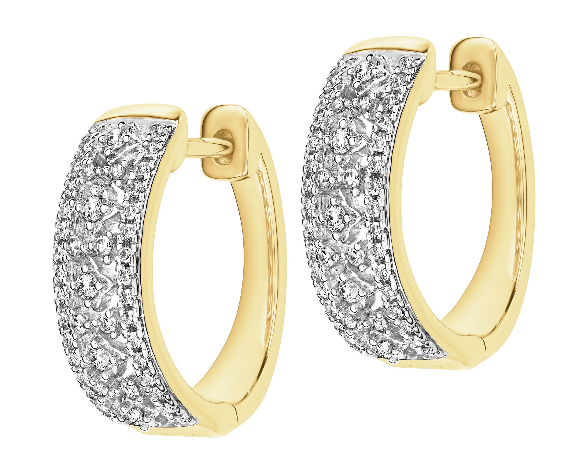 14 K Geelgoud Oorbel met Diamant - 0,25 ct